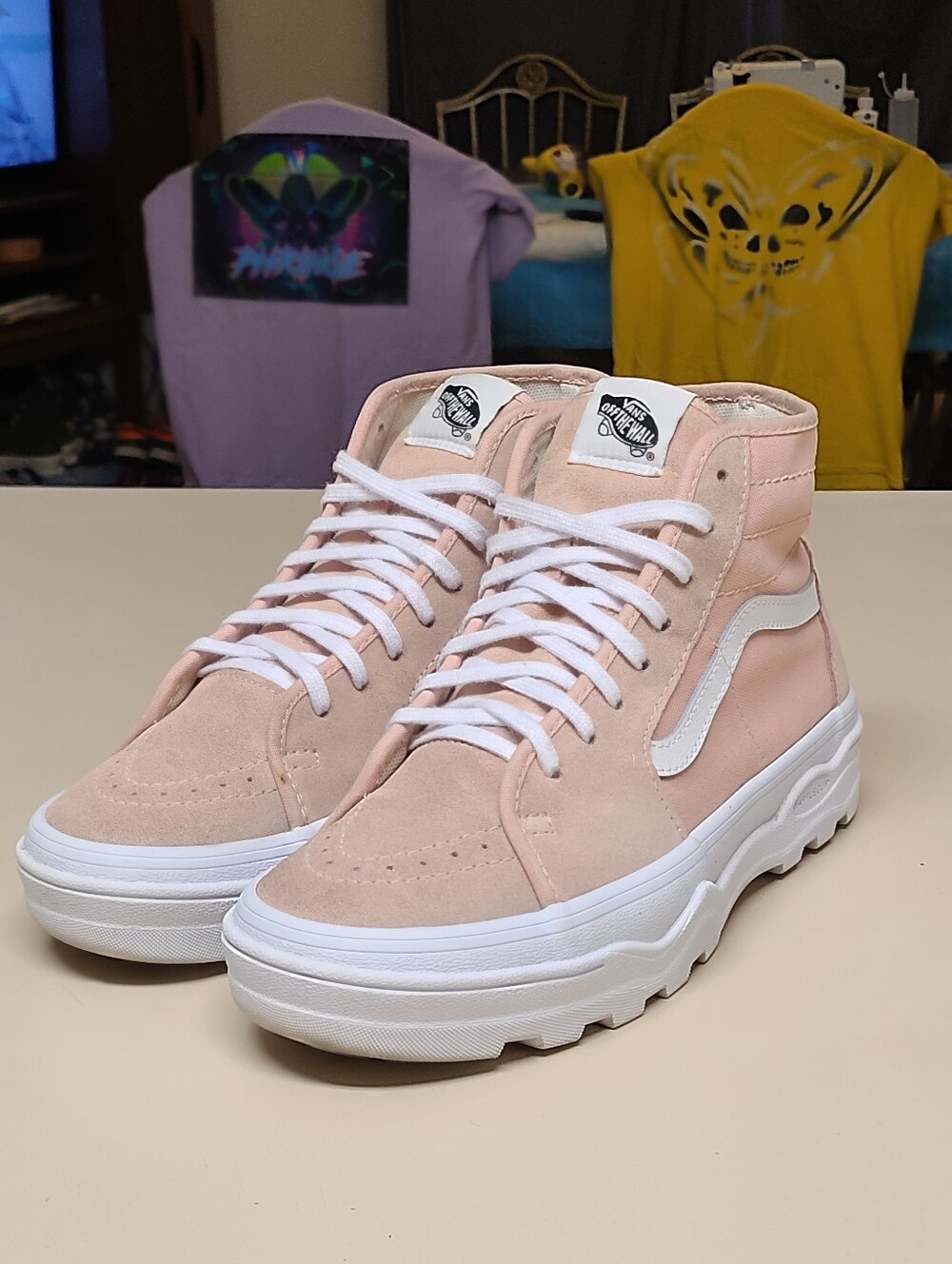 Vans SK8 Hi Sentry Hi WC Dusty Rose chunky high top sneaker boots size 8